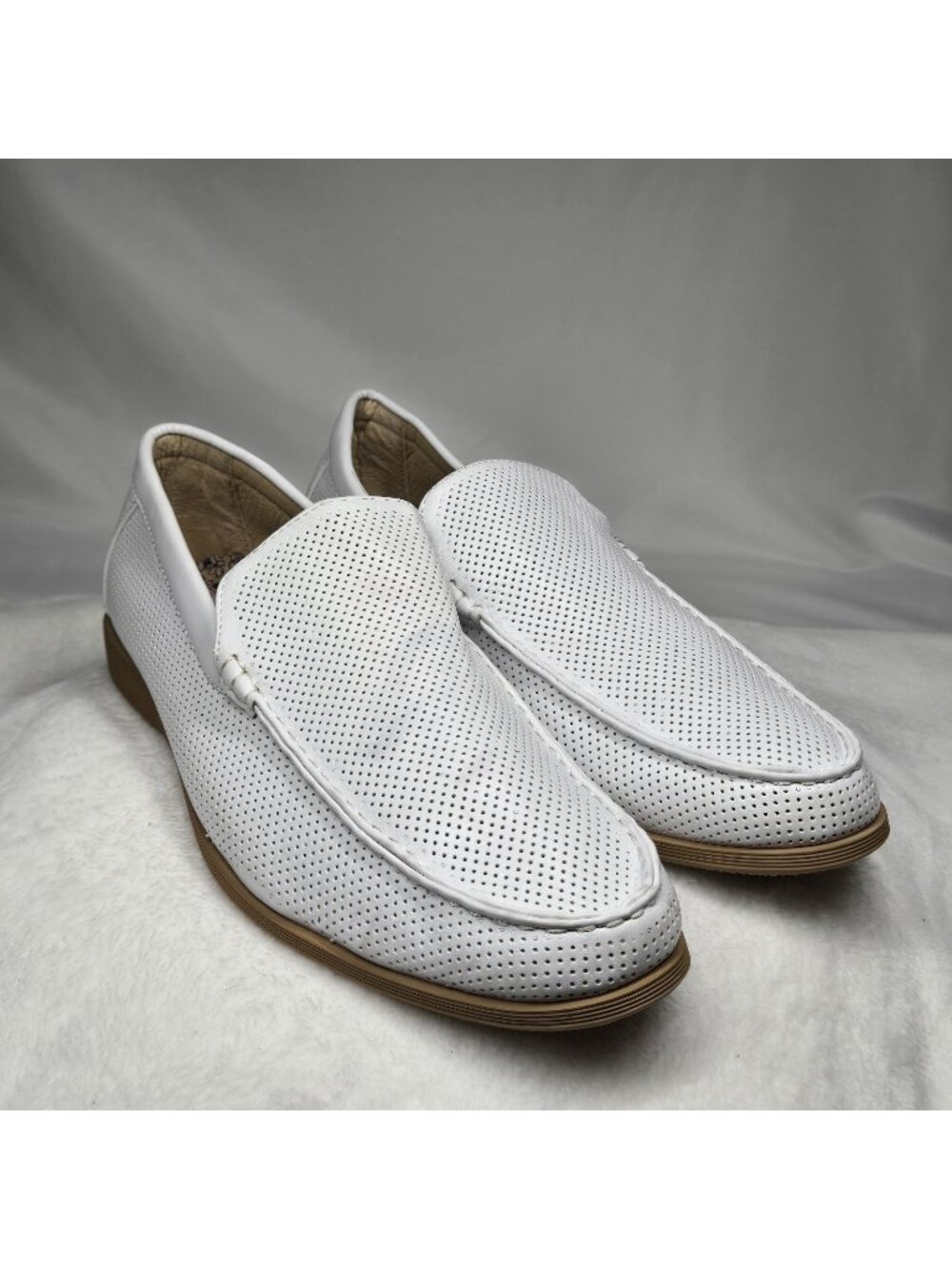 Antonio Cerrelli Elite White Perforated Loafer 6699 Men's Size 13